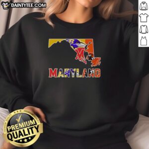 Nice Maryland sports teams graphic on a cozy State sweatshirt, perfect for fans celebrating local pride.
