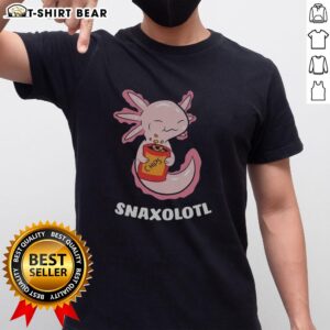 Alt Text: Pretty Snaxolotl Chips T-Shirt featuring a colorful design of a cute axolotl and snack-themed graphics.