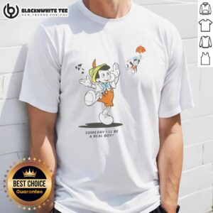 Alt Text: Official Someday I'll Be A Real Boy Disney Mickey Mouse T-Shirt featuring a playful Mickey Mouse design.