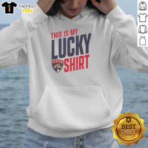 Official Florida Panthers 'This Is My Lucky Hoodie' featuring team logo, perfect for fans and game day attire.