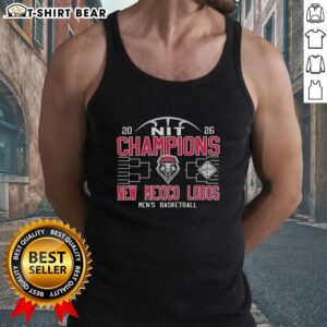 Top New Mexico Lobos Men's Basketball NIT Champions 2026 tank top featuring team logo and vibrant colors.