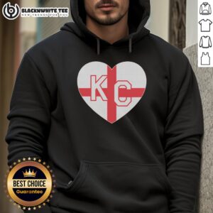 Official England KC Heart Red Hoodie featuring a stylish design, perfect for fans and casual wear.