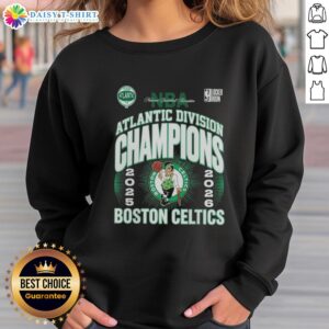 Hot Boston Celtics 2026 NBA Atlantic Division Champions sweatshirt featuring team colors and logo.