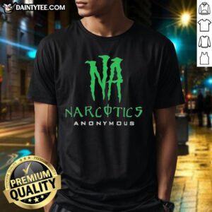 Original Narcotics Anonymous Logo T-Shirt featuring the NA symbol on a stylish black fabric, perfect for recovery support.