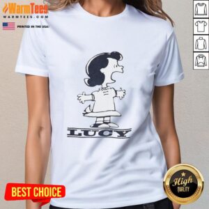Official Lucy Van Pelt Peanuts 1960 Ladies Tee featuring classic cartoon design, perfect for fans of the Peanuts comic.