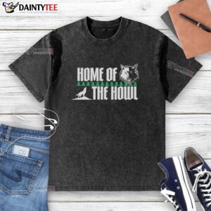 Good Minnesota Timberwolves Home of the Howl washed t-shirt featuring team logo and vibrant colors, perfect for fans.