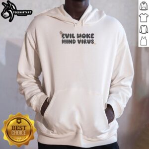 Premium Vivian Wilson Evil Woke Mind Virus Hoodie featuring a bold graphic design for stylish activism.