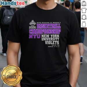Alt Text: Nice New York University Violets 2026 NCAA Division III Women's Basketball Final Championship T-Shirt design.