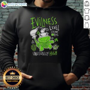 Top Baby Bowser Evilness Level Unusually High Hoodie featuring bold graphics and vibrant colors for fans of the character.