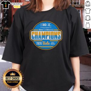 UCLA Bruins women's gymnastics tournament champions tee showcasing team pride and Big Ten spirit.