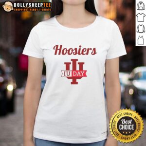 Top Hoosiers IU Day Ladies Tee featuring vibrant colors and the iconic Indiana University logo for fans and supporters.