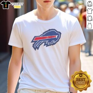 Stylish Awesome Buffalo Bills Rivet Logo T-Shirt in blue, featuring a bold team logo, perfect for fans and game day.