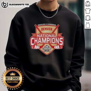 Premium Denver Pioneers 2026 NCAA Frozen Four Men's Ice Hockey National Champions sweatshirt showcasing team pride.