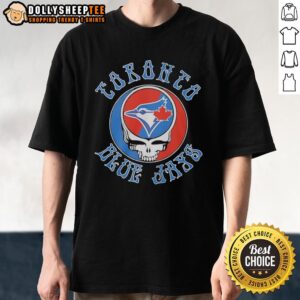 Official Toronto Blue Jays X Grateful Dead mashup T-shirt featuring the iconic Steal Your Face logo design.