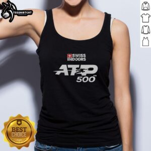 Awesome Swiss Indoors Basel ATP 500 tank top design featuring vibrant colors and tennis-themed graphics.