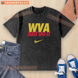 Top Wout Van Aert WVA Just Do It Washed T-Shirt featuring a stylish design perfect for cycling fans and casual wear.