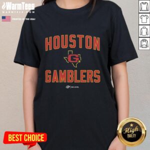 Alt Text: Awesome Houston Gamblers Team Home Ladies Tee featuring vibrant colors and stylish design for fans.