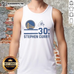 Top Stephen Curry Golden State Warriors signature name and number tank top showcasing sports fashion and fan gear.