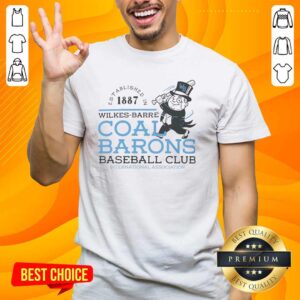 Original Wilkes-Barre Coal Barons Baseball Club T-Shirt, established 1887, showcasing vintage sports design.