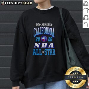 Top Los Angeles California 2026 NBA All-Star Game Hometown Sweatshirt featuring vibrant team colors and stylish design.