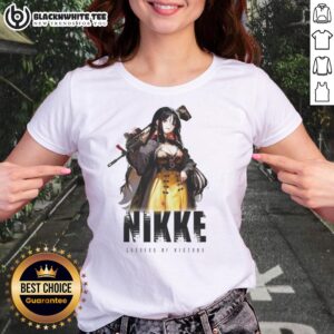 Official Nikke Goddess of Victory ladies tee featuring vibrant graphics and a stylish design for gamers and fans.