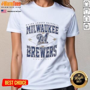 Alt Text: Awesome Milwaukee Brewers Major League Baseball Cooperstown Diamond Ladies Tee in stylish design for fans.