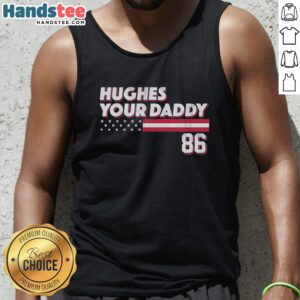 Premium Jack Hughes Your Daddy 86 Retro Tank Top featuring stylish design, perfect for hockey fans and casual wear.