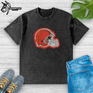 Alt Text: Goo Cleveland Browns Rivet Logo Washed T-Shirt featuring distressed logo on a casual, comfortable tee.