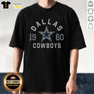 Official Dallas Cowboys Heritage Print T-Shirt featuring team logo and vintage design, perfect for fans and collectors.