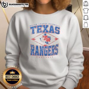 Awesome Texas Rangers Major League Baseball Cooperstown Diamond Sweatshirt in navy blue, featuring team logo and comfortable fit.
