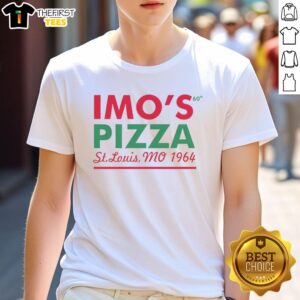 Vintage Good Imo's Pizza 60th St Louis MO 1964 T-Shirt featuring retro design and iconic pizza logo.
