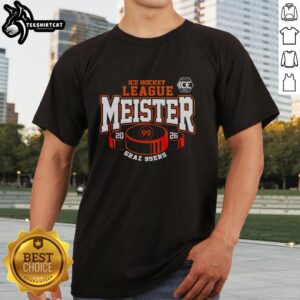 Top Graz 99Ers Hockey Meister Ice Hockey League 2026 T-Shirt featuring vibrant team colors and logo design.