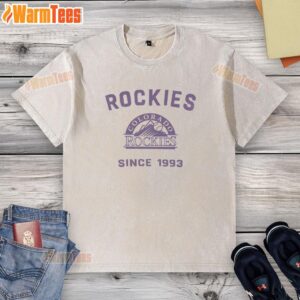 Premium Colorado Rockies Cooperstown Duster Washed T-Shirt in soft fabric, featuring team logo and stylish design.