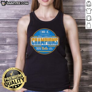 Premium UCLA Bruins Women's Gymnastics Champions 2026 Logo Tank Top featuring vibrant team colors and logo design.