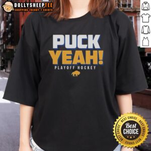 Alt Text: Hot Buffalo Sabres Playoffs 2026 logo on a ladies tee, perfect for hockey fans celebrating their team.