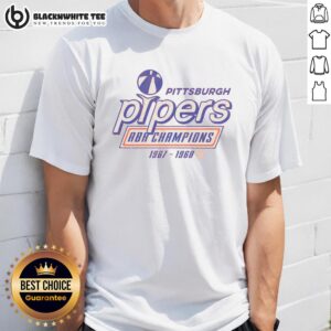 Alt Text: Awesome Pittsburgh Pipers 1968 ABA Champions T-Shirt featuring vintage design and team logo, perfect for fans.