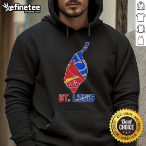Alt Text: Pretty St. Louis Sports Teams graphic on a cozy hoodie, perfect for fans showing team pride and style.