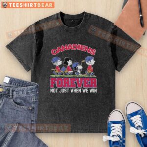 Pretty Peanuts Characters X Montreal Canadiens NHL Forever T-Shirt design featuring iconic characters and team spirit.