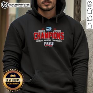 Alt Text: Robert Morris Colonials 2026 Northeast Conference Tournament Champions hoodie, showcasing team pride and winning spirit.