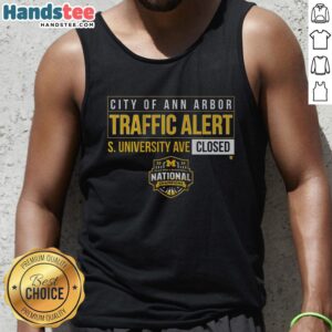 Nice Michigan Wolverines MBB 2026 National Champions tank top on S. University Ave, celebrating college basketball victory.
