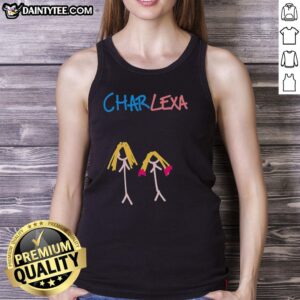 Awesome Charlexa Charlotte Flair and Alexa Bliss WWE tank top design featuring vibrant graphics and bold colors.