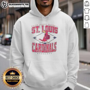Awesome St. Louis Cardinals Major League Baseball Cooperstown Diamond Hoodie in red and white, perfect for fans.