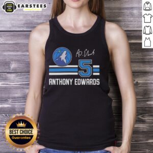 Alt Text: Anthony Edwards Minnesota Timberwolves signature name and number tank top in stylish design, perfect for fans.