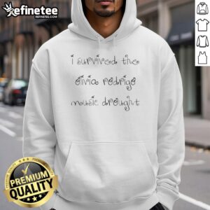 Cozy 'Top I Survived The Olivia Rodrigo Music Drought Hoodie' in black, perfect for fans celebrating her music.