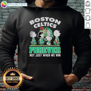 Hot Peanuts Characters X Boston Celtics Forever hoodie design featuring vibrant graphics celebrating team spirit.