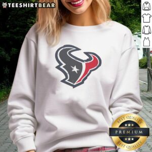 Alt Text: Original Houston Texans Rivet Logo Sweatshirt featuring bold team colors and stylish design for fans.