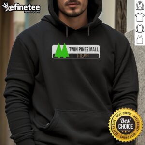Alt Text: Original Back to the Future Twin Pines Mall hoodie featuring iconic 1:16 AM design, perfect for fans of the movie.
