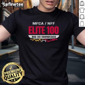Alt Text: Premium Mfca Nff Elite 100 Big 33 Showcase T-Shirt featuring stylish design and high-quality fabric for sports fans.