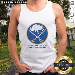 Official Buffalo Sabres ice hockey NHL Stanley Cup Playoffs big logo tank top for fans and athletes.