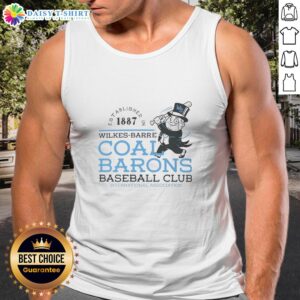 Wilkes-Barre Coal Barons baseball tank top, celebrating the club's rich history since 1887 in the International Association.